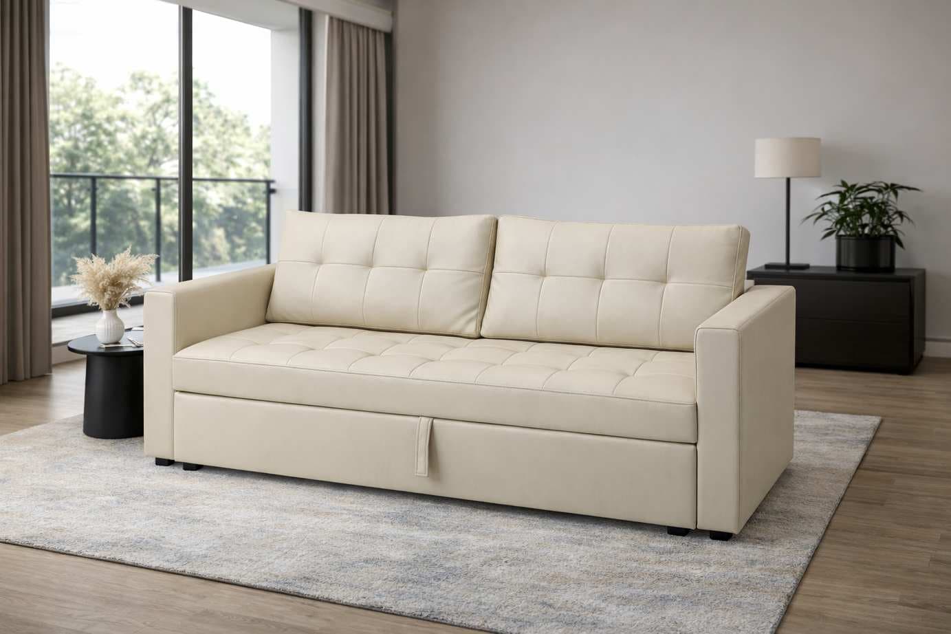Mẫu sofa giường màu kem hiện đại trong catalogue Gia Công Sofa
