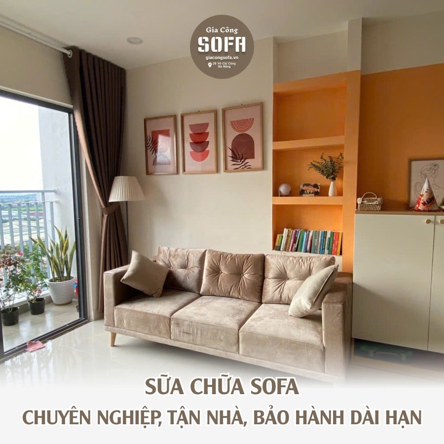 Sofa trước và sau khi bọc lại tại Đà Nẵng