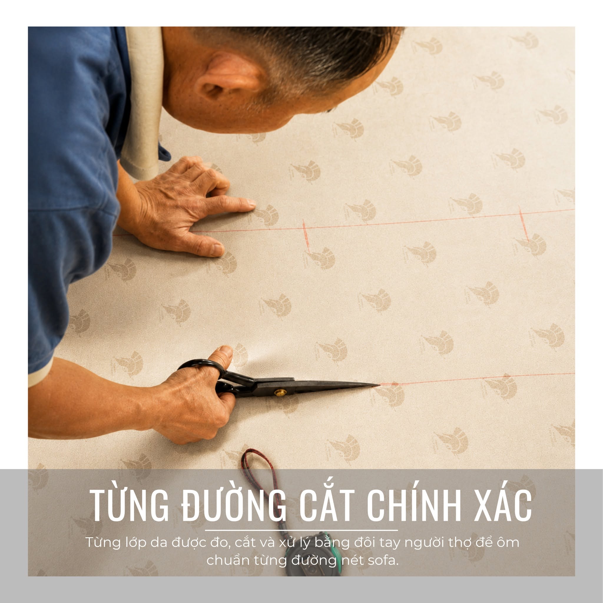 Thợ đo cắt vật liệu bọc lại ghế sofa tại Đà Nẵng